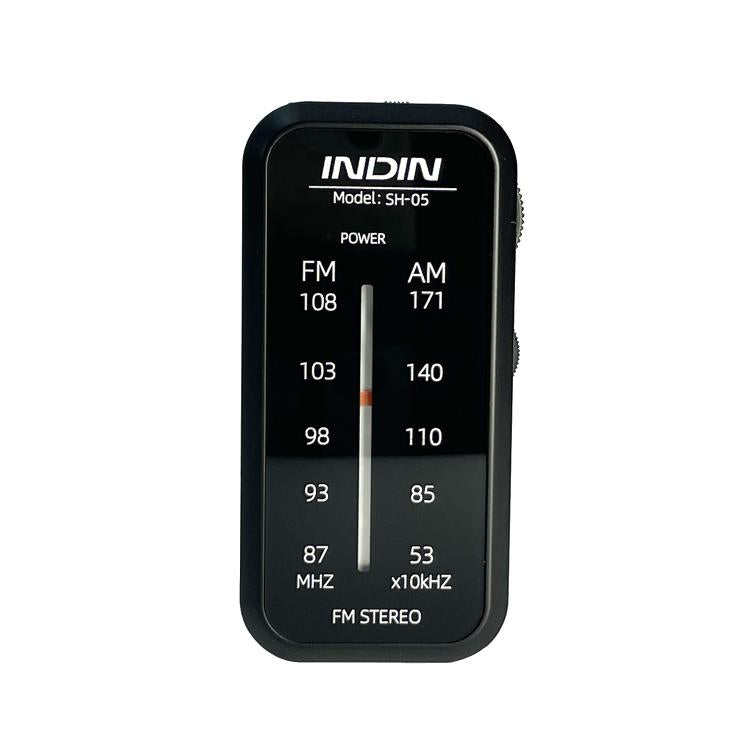 INDIN SH05 Mini Stereo AM/FM Radio With Earphone & Stainless Steel Clip