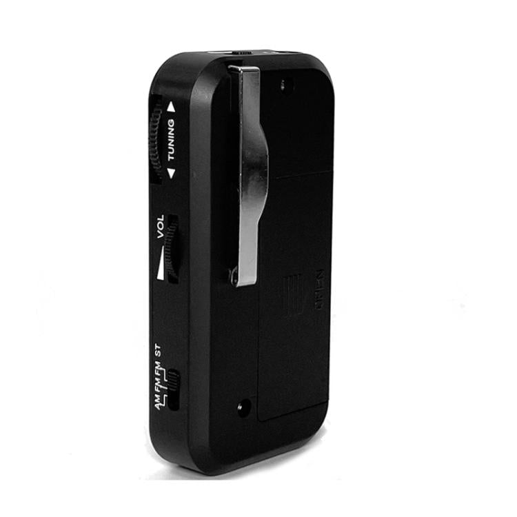 INDIN SH05 Mini Stereo AM/FM Radio With Earphone & Stainless Steel Clip
