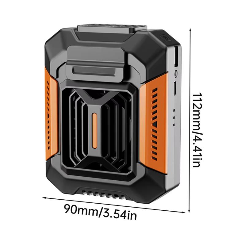 F66 Rechargeable Waist-Mounted Clip Fan With 3-Speed Settings & LED Flashlight Hands-Free Cooling For Construction, Outdoor Work, Hiking