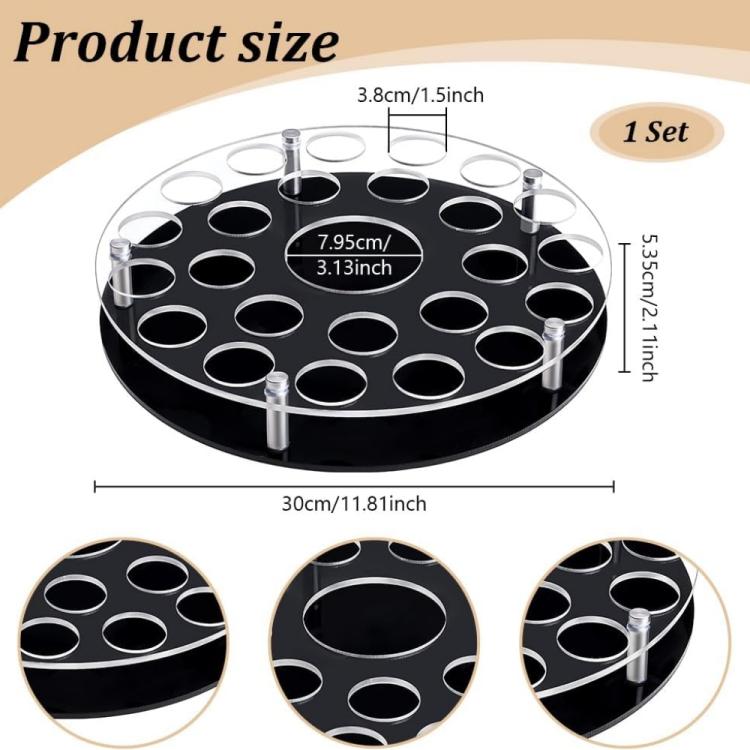 25-hole Wine Glass Tray Stand With Center Bottle Slot