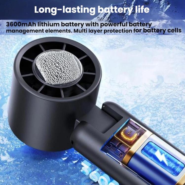 WT21 Handheld Cooling Fan Foldable Ice Pack Fan With Battery Level Display