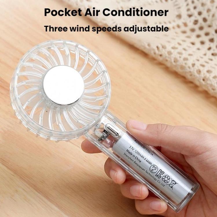 YL14 Transparent Handheld Fan USB Outdoor Portable Fan