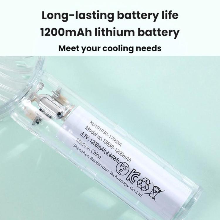 YL14 Transparent Handheld Fan USB Outdoor Portable Fan
