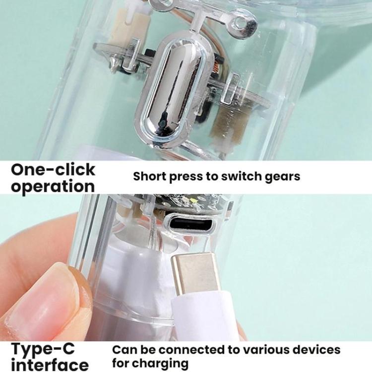 YL14 Transparent Handheld Fan USB Outdoor Portable Fan