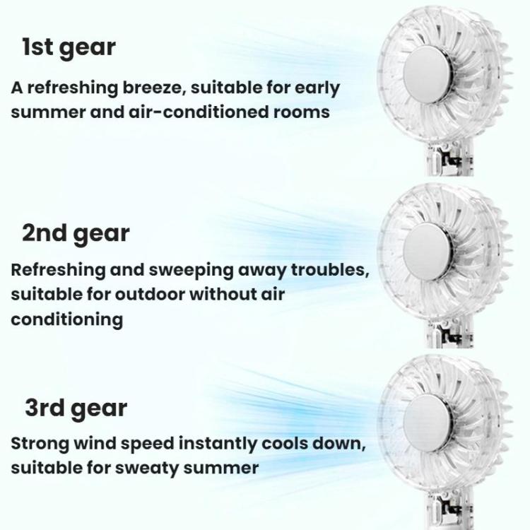 YL14 Transparent Handheld Fan USB Outdoor Portable Fan
