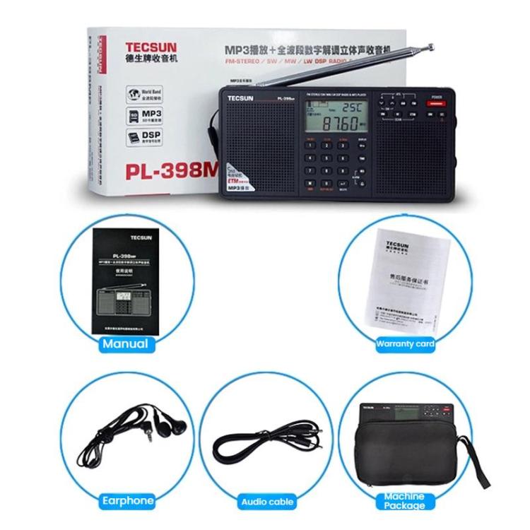 TECSUN PL-398MP Stereo Portable Full-Band Digital Tuning Radio Support SD Card Playback