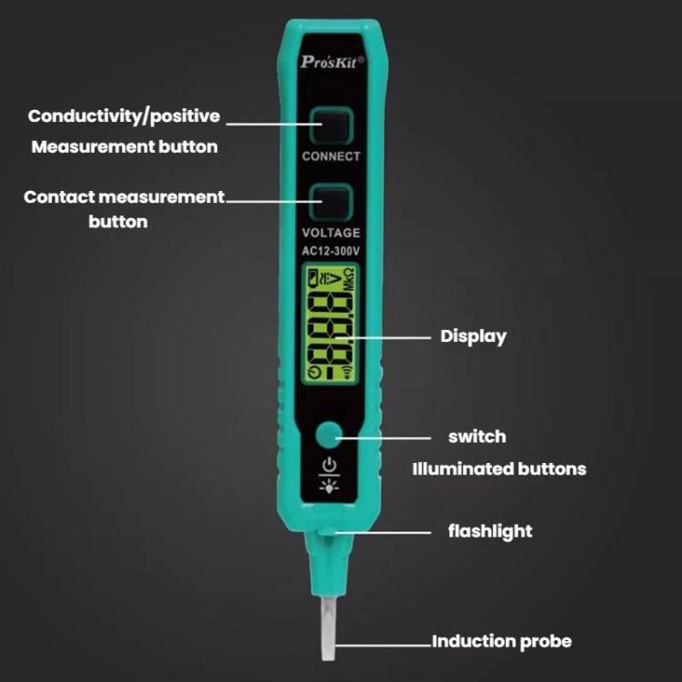 ProsKit NT-320-C Multifunctional Electrical Tester Pen Wire Break Detection Digital Display Induction Test Pen