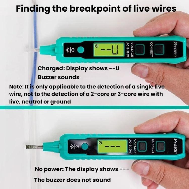 ProsKit NT-320-C Multifunctional Electrical Tester Pen Wire Break Detection Digital Display Induction Test Pen
