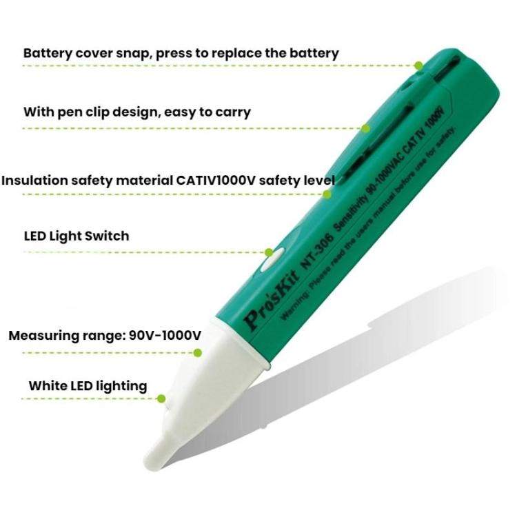 Non-Contact Portable Electrical Tester Pen With LED Zero Ground Wire Testing Tool