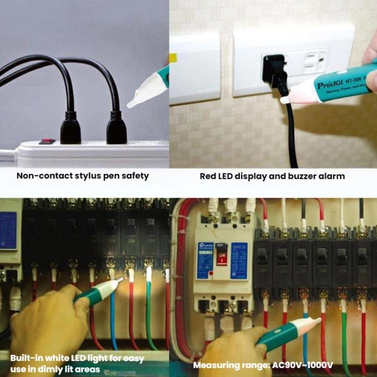 Non-Contact Portable Electrical Tester Pen With LED Zero Ground Wire Testing Tool