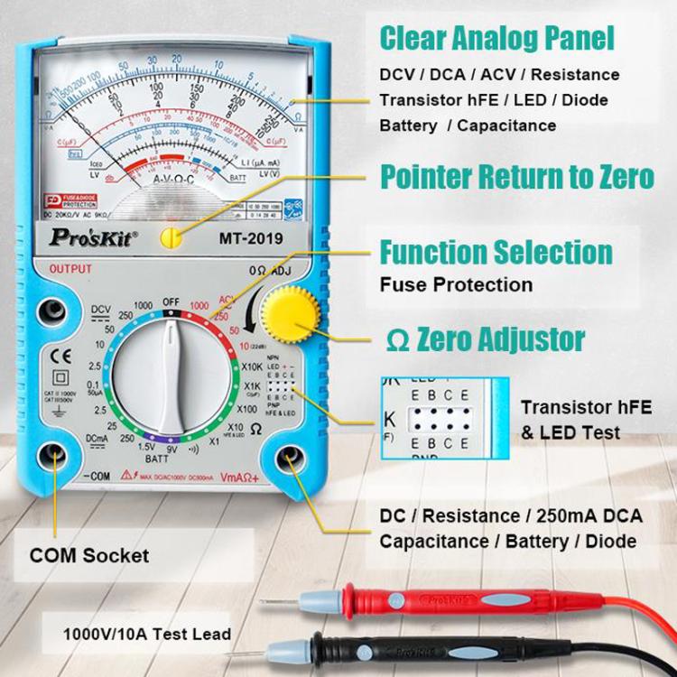 Analog Multimeter 24 Range Mechanical High Precision Universal Meter
