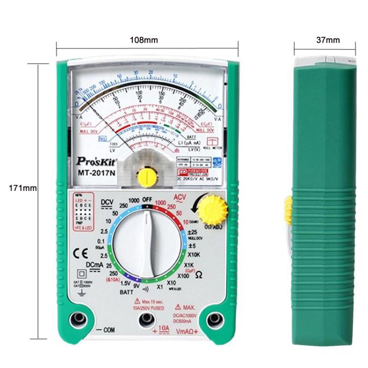 Analog Multimeter 26 Range Misoperation-Proof Burn-Proof Electrical Meter
