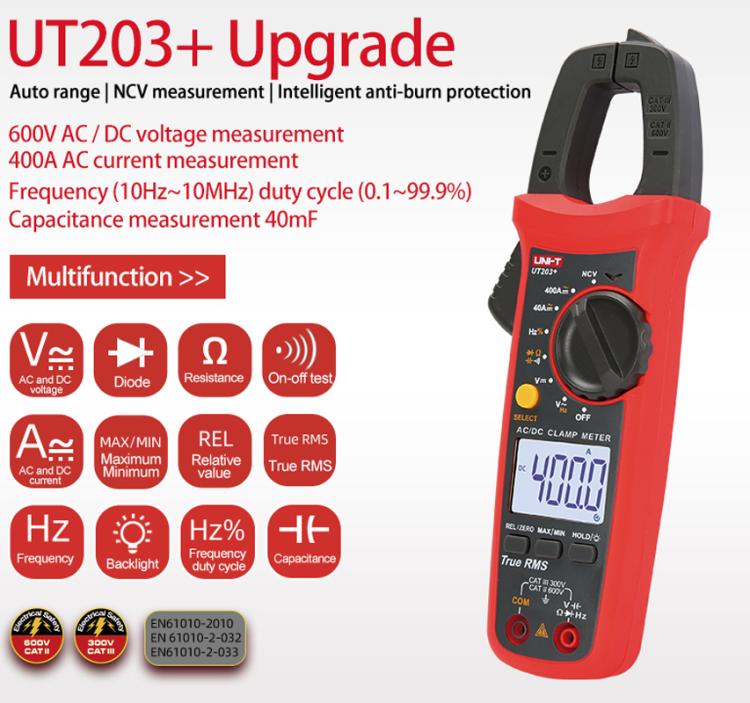 True RMS Auto-Ranging Digital Clamp Meter 400A AC/DC With NCV, Backlit LCD, Live Wire Detection & Data Hold