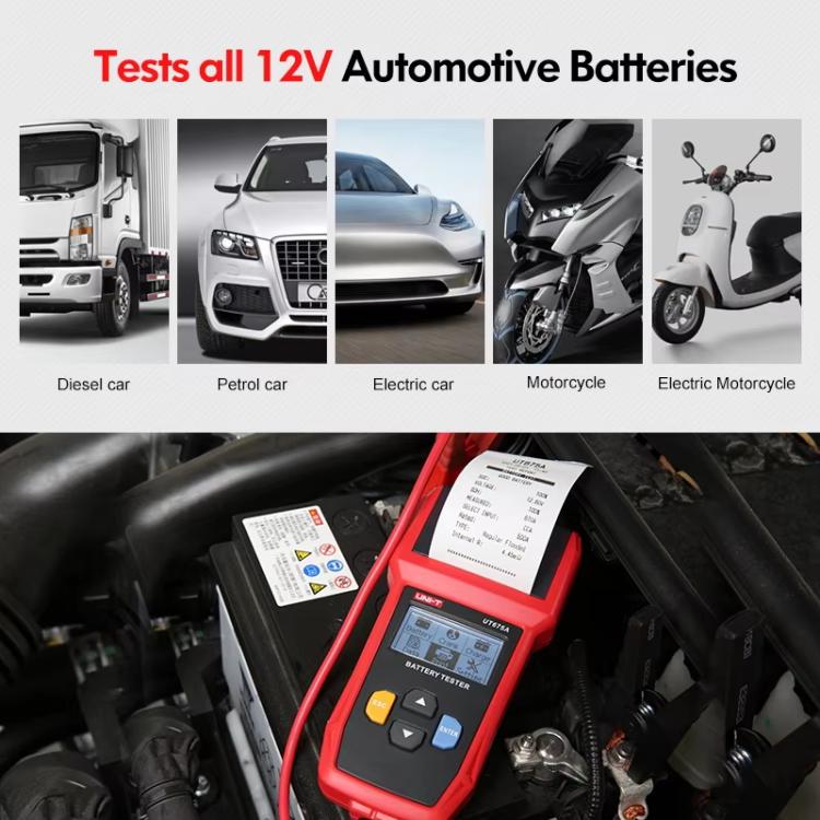 Car Battery Tester For AGM/GEL/EFB & Standard Batteries 3-250Ah Capacity Analyzer