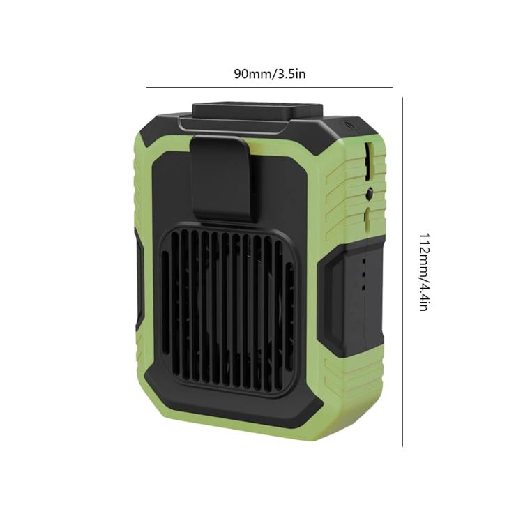 Rechargeable Waist-Mounted Clip Fan With 3-Speed Settings & LED Flashlight Hands-Free Cooling For Construction, Outdoor Work, Hiking