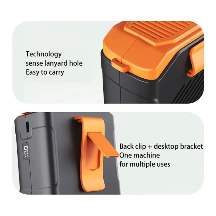 F31 Rechargeable Waist-Mounted Clip Fan With 5-Speed Adjustable Airflow, Stand & Flashlight