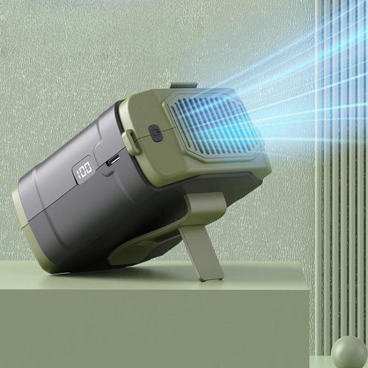 F31 Rechargeable Waist-Mounted Clip Fan With 5-Speed Adjustable Airflow, Stand & Flashlight