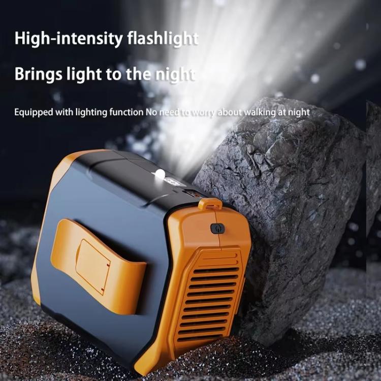 F31 Rechargeable Waist-Mounted Clip Fan With 5-Speed Adjustable Airflow, Stand & Flashlight