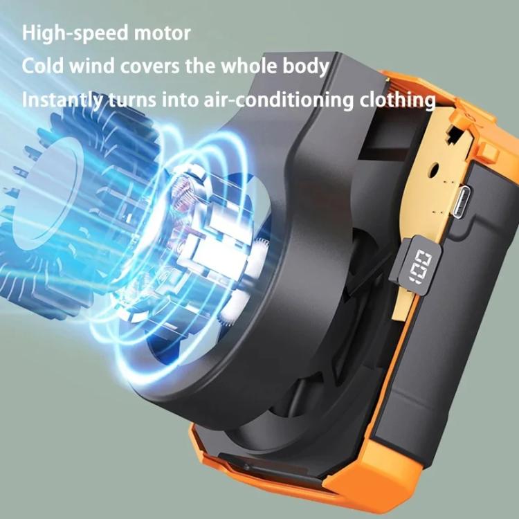 F31 Rechargeable Waist-Mounted Clip Fan With 5-Speed Adjustable Airflow, Stand & Flashlight