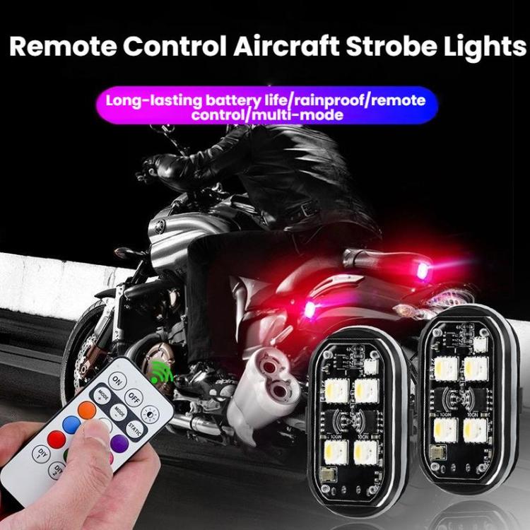 Wireless Remote-Controlled Motorcycle LED Flashing Taillight For Retrofitting