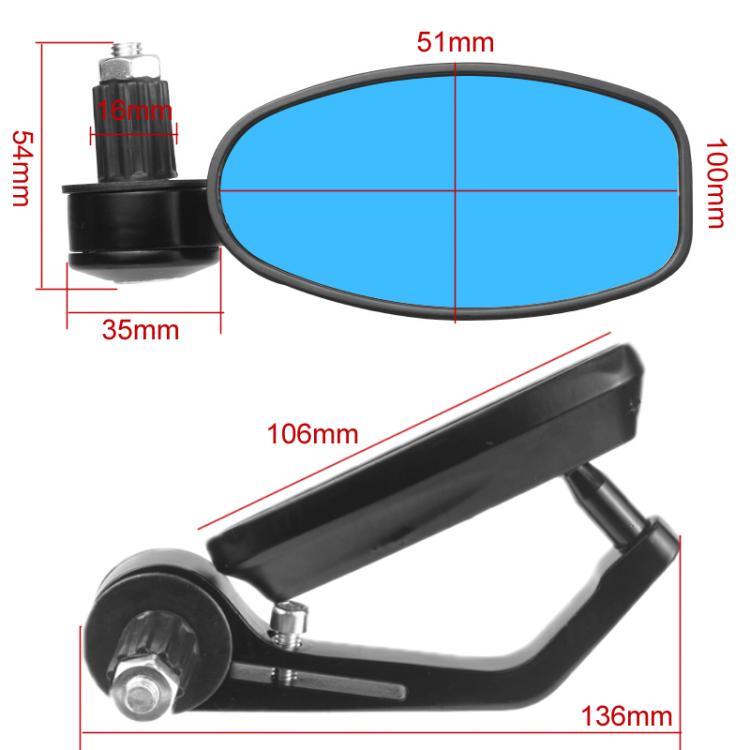 22mm Diameter All-aluminum Reflective Motorcycle Rearview Mirror