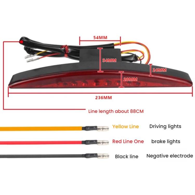 Motorcycle Modification Rear Fender LED Brake Taillight