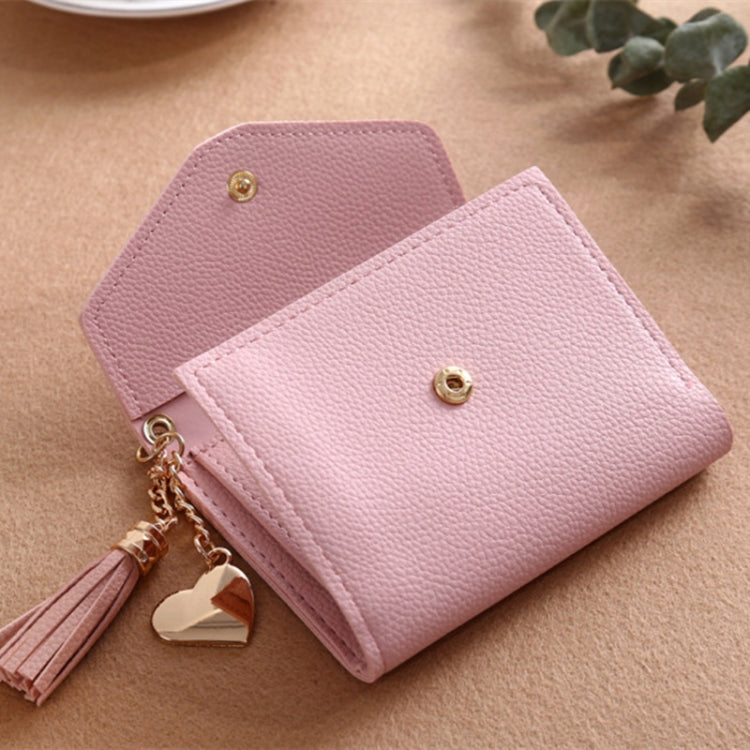 Women Wallet Fringed Pendant Litchi Texture Wallet Card Pack Coin Purse