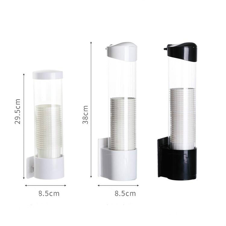 Household Disposable Cup Holder Wall-mounted Rack Convenient Dustproof Automatic Cup Taker, Large White