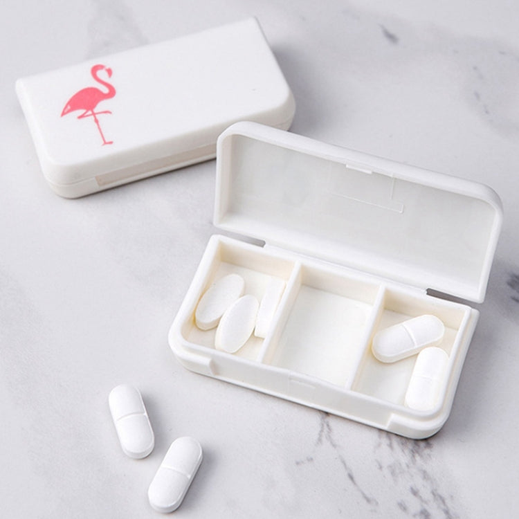 2 PCS Portable Mini Pill Case Medicine Boxes 3 Grids Travel Home Medical Drugs Container Holder Cases Storage Box, Flamingo, Letter, Cactus, Leaf, Pineapple