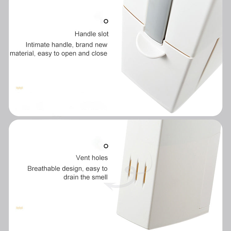 Bathroom Toilet Toilet Brush Integrated Pressing Open Lid Square Trash Can Set with Brush