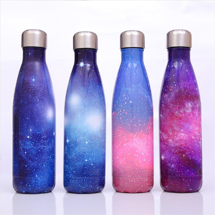 Starry Sky Pattern Thermal Cup Vacuum Flask Heat Water Bottle Portable Stainless Steel Sports Kettle, 500ml