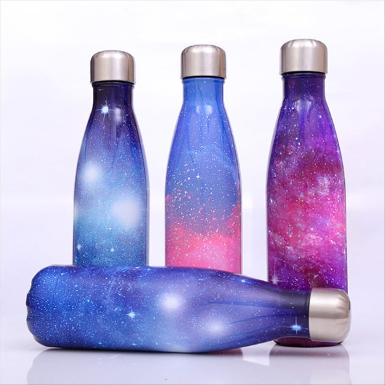 Starry Sky Pattern Thermal Cup Vacuum Flask Heat Water Bottle Portable Stainless Steel Sports Kettle, 500ml