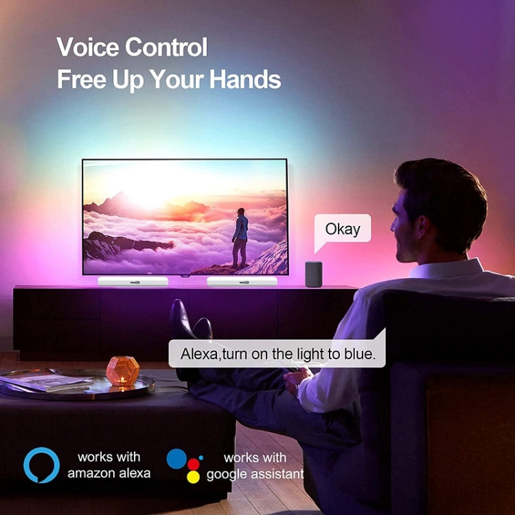 2 قطعة/صندوق RGB موسيقى خلفية سطح المكتب إيقاع التقاط الضوء المحيط، بلوتوث، واي فاي