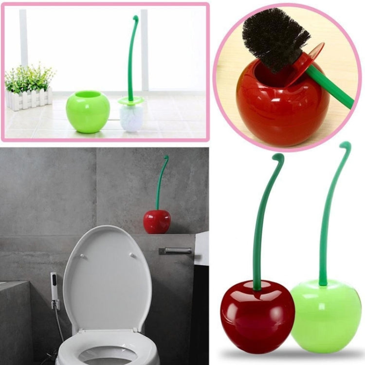Cherry Shaped Toilet Brush Bathroom Creative Lovely Lavatory Brush Toilet Cleaning Kit, Red, Green