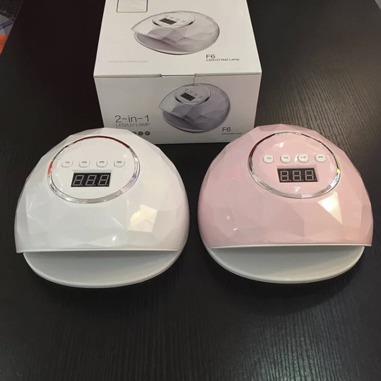 مجفف أظافر F6 UV LED بمصباح أظافر مزدوج اليدين لعلاج طلاء الأظافر الجل بالأشعة فوق البنفسجية مع مستشعر ومؤقت وشاشة LCD