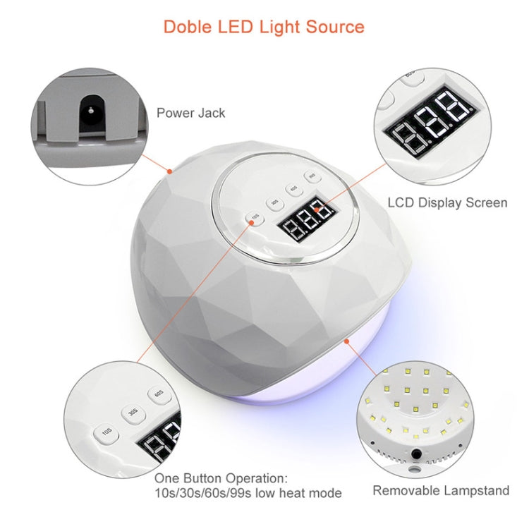 مجفف أظافر F6 UV LED بمصباح أظافر مزدوج اليدين لعلاج طلاء الأظافر الجل بالأشعة فوق البنفسجية مع مستشعر ومؤقت وشاشة LCD
