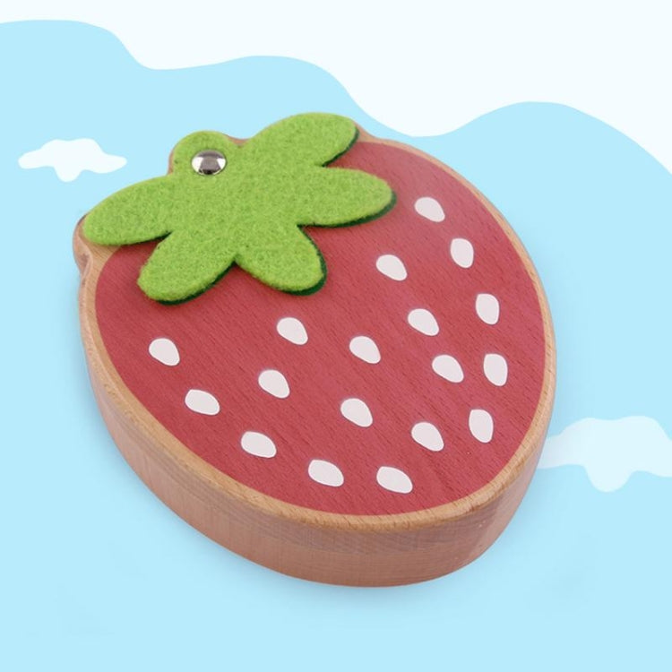 Strawberry Preserved Baby Teeth Wooden Preservation Box, Chinese Stickers, English Stickers