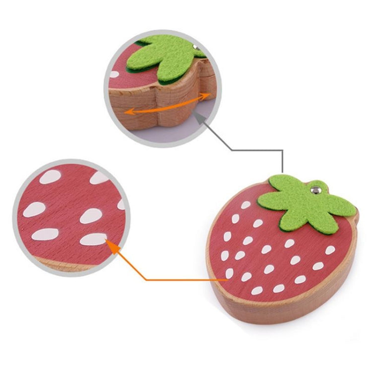 Strawberry Preserved Baby Teeth Wooden Preservation Box, Chinese Stickers, English Stickers