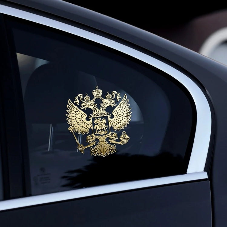 10 PCS PITREW Coat of Arms of Russia Emblem Nickel Metal Car Stickers Decals(Gold), Russia Emblem Gold