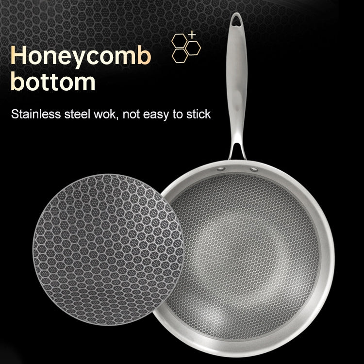 Household Honeycomb Stainless Steel Non-stick Frying Pan, 32cm Pot (without Lid), Lid