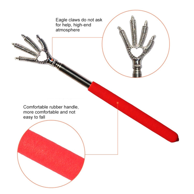 Practical Handy Stainless Telescopic Pocket Scratching Massage Kit Bear claw back scratcher(Color Random delivery)