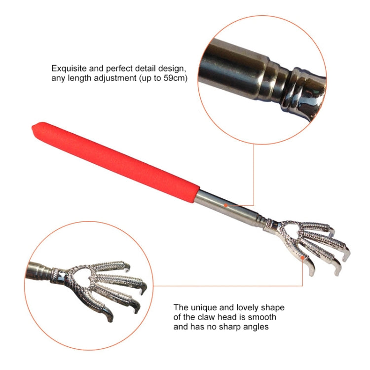 Practical Handy Stainless Telescopic Pocket Scratching Massage Kit Bear claw back scratcher(Color Random delivery)