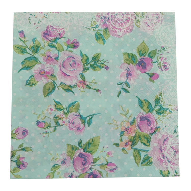 Colorful Printed Flower Wedding Banquet Napkins Placemats, Rose Flower