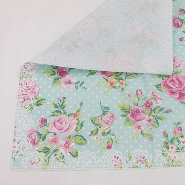 Colorful Printed Flower Wedding Banquet Napkins Placemats, Rose Flower