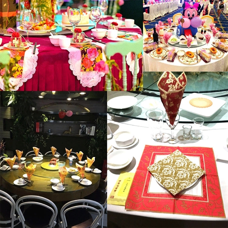 Colorful Printed Flower Wedding Banquet Napkins Placemats, Rose Flower