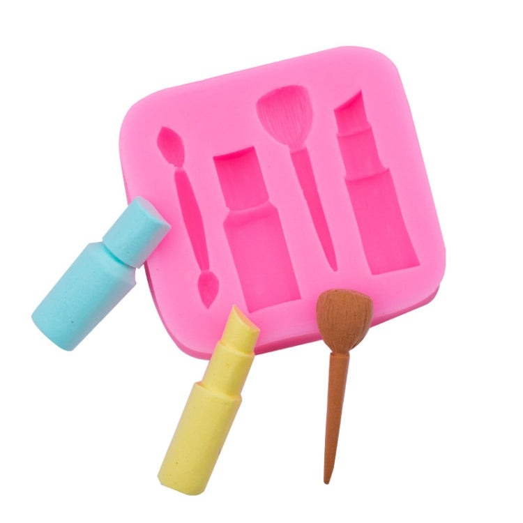 2 PCS Lipstick Eyebrow Pencil Makeup Tool Shape Silicone Fondant Cake Mold Chocolate Mold Clay Mold, Eyebrow Pencil Shape