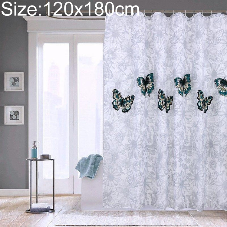 ستائر حمام قابلة للغسل ومقاومة للماء من البوليستر بتصميم فراشة، 80×180 سم، 120×180 سم
