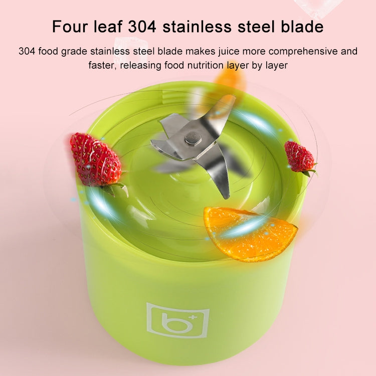 500ml Mini Portable Electric Juicer Cup USB Rechargeable Juicer Blender Maker Shaker Squeezers Fruit Orange Juice Extractor, 4 Blade Head Blue, 4 Blade Head Green, 4 Blade Head Pink