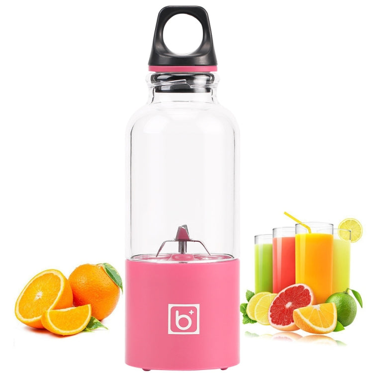 500ml Mini Portable Electric Juicer Cup USB Rechargeable Juicer Blender Maker Shaker Squeezers Fruit Orange Juice Extractor, 4 Blade Head Blue, 4 Blade Head Green, 4 Blade Head Pink