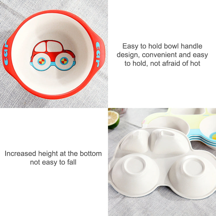 Bamboo Fiber Cartoon Dinner Plate For Children, 5 PCS / Set Red, 5 PCS / Set Yellow, 5 PCS / Set Green, 5 PCS / Set Pink